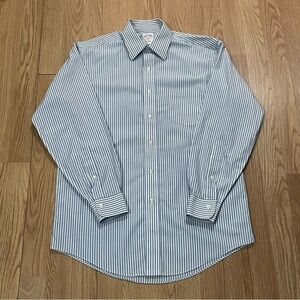 Brooks Brothers 346 Men’s 14.5x2/3 Long Sleeve Button Down Shirt White Striped